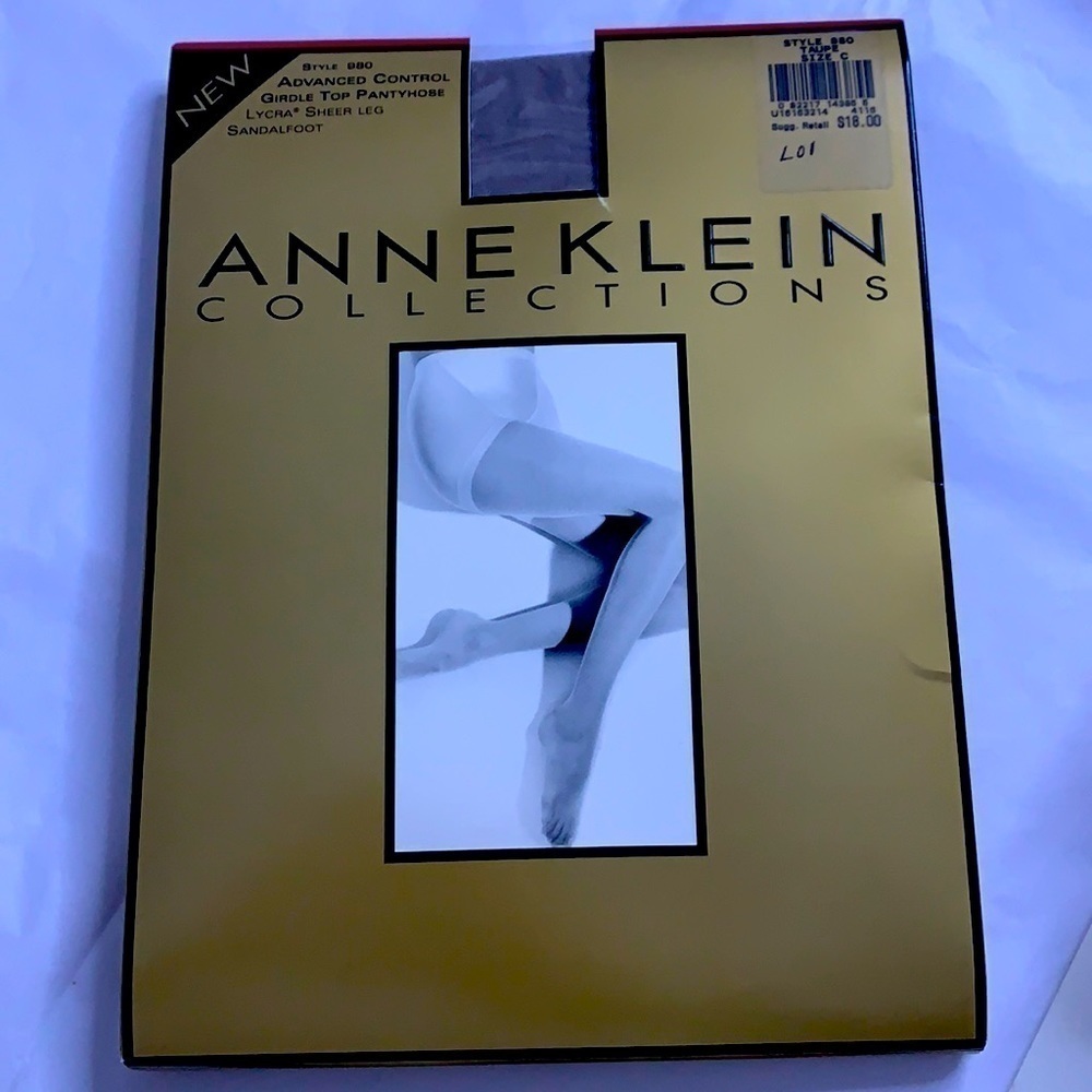 Anne Klein Style 980 Advanced Control Girdle Top Pantyhose sheer leg new w tags